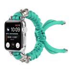 Skull Umbrella Cord Braided Watch Band For Apple Watch Series 8&7 41mm / SE 2&6&SE&5&4 40mm / 3&2&1 38mm(Mint Green)