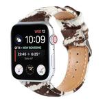 Horsehair Fluffy Leopard Print Leather Watch Band For Apple Watch Series 8&7 41mm / SE 2&6&SE&5&4 40mm / 3&2&1 38mm(1)