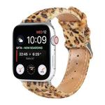 Horsehair Fluffy Leopard Print Leather Watch Band For Apple Watch Series 7 41mm / 6 & SE & 5 & 4 40mm / 3 & 2 & 1 38mm(5)