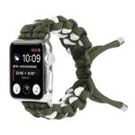 Braided Umbrella Cord Watch Band For Apple Watch Series 7 45mm / 6 & SE & 5 & 4 44mm / 3 & 2 & 1 42mm(Green)