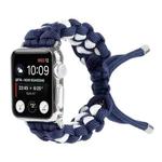 Braided Umbrella Cord Watch Band For Apple Watch Ultra 49mm / Series 8&7 45mm / SE 2&6&SE&5&4 44mm / 3&2&1 42mm(Dark Blue)