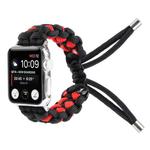 Braided Umbrella Cord Watch Band For Apple Watch Series 8&7 41mm / SE 2&6&SE&5&4 40mm / 3&2&1 38mm(Black Red)