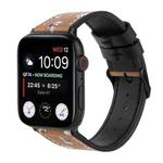 Printed Leather Watch Band For Apple Watch Series 8&7 41mm / SE 2&6&SE&5&4 40mm / 3&2&1 38mm(B)