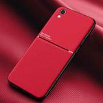 For OPPO R9 Plus Classic Tilt Strip Grain Magnetic Shockproof PC + TPU Case(Red)