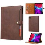 For iPad Pro 12.9 inch (2020) Calf Texture Double Fold Clasp Horizontal Flip Leather Tablet Case with Photo Frame & Holder & Card Slots & Wallet(Coffee)
