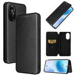 For Huawei nova 8 5G Carbon Fiber Texture Horizontal Flip TPU + PC + PU Leather Case with Card Slot(Black)