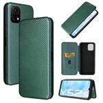 For vivo Y52s 5G / iQOO U3 Carbon Fiber Texture Horizontal Flip TPU + PC + PU Leather Case with Card Slot(Green)