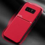 For Samsung Galaxy Note8 Classic Tilt Strip Grain Magnetic Shockproof PC + TPU Case(Red)