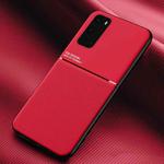 For Samsung Galaxy S20 Classic Tilt Strip Grain Magnetic Shockproof PC + TPU Case(Red)