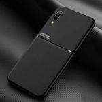 For Huawei Enjoy 9e Classic Tilt Strip Grain Magnetic Shockproof PC + TPU Case(Black)