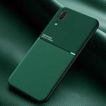For Huawei P20 Classic Tilt Strip Grain Magnetic Shockproof PC + TPU Case(Green)