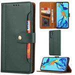 For Huawei P30 Pro Calf Texture Double Fold Clasp Horizontal Flip Leather Case with Photo Frame & Holder & Card Slots & Wallet(Green)