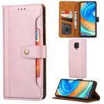 For Xiaomi Redmi Note 9 Pro / Note 9S Calf Texture Double Fold Clasp Horizontal Flip Leather Case with Photo Frame & Holder & Card Slots & Wallet(Rose Gold)