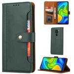 For Xiaomi Redmi Note 9 Calf Texture Double Fold Clasp Horizontal Flip Leather Case with Photo Frame & Holder & Card Slots & Wallet(Green)