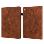 For Lenovo Tab M10 HD TB-605L X605F Peacock Embossed Pattern TPU + PU Horizontal Flip Leather Case with Holder & Card Slots & Wallet & Sleep / Wake-up Function(Brown)