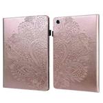 For Lenovo Tab M10 Plus TB-X606F Peacock Embossed Pattern TPU + PU Horizontal Flip Leather Case with Holder & Card Slots & Wallet & Sleep / Wake-up Function(Rose Gold)