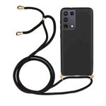 For Samsung Galaxy S21 Ultra 5G Wheat Straw Material + TPU Protective Case with Lanyard(Black)