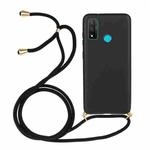 For Huawei P smart 2020 Wheat Straw Material + TPU Protective Case with Lanyard(Black)