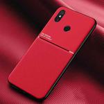 For Xiaomi Mi 8 SE Classic Tilt Strip Grain Magnetic Shockproof PC + TPU Case(Red)