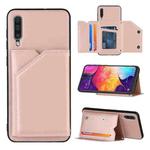 For Samsung Galaxy A50 & A30s & A50s Skin Feel PU + TPU + PC Back Cover Shockproof Case with Card Slots & Holder & Photo Frame(Rose Gold)