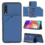 For Samsung Galaxy A70 & A70s Skin Feel PU + TPU + PC Back Cover Shockproof Case with Card Slots & Holder & Photo Frame(Royal Blue)