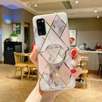 Marble Pattern Shockproof Protective Case with  Holder For Samsung Galaxy Note20(Grey)