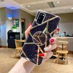 Marble Pattern Shockproof Protective Case with  Holder For Samsung Galaxy A41(Black)