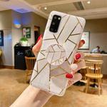 Marble Pattern Shockproof Protective Case with  Holder For Samsung Galaxy A71(White)