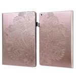 Peacock Embossed Pattern TPU + PU Horizontal Flip Leather Case with Holder & Card Slots & Wallet & Sleep / Wake-up Function For iPad 9.7 (2017) & (2018)(Rose Gold)