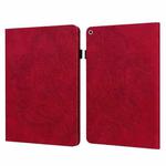 Peacock Embossed Pattern TPU + PU Horizontal Flip Leather Case with Holder & Card Slots & Wallet & Sleep / Wake-up Function For iPad 9.7 (2017) & (2018)(Red)