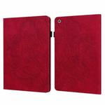 Peacock Embossed Pattern TPU + PU Horizontal Flip Leather Case with Holder & Card Slots & Wallet & Sleep / Wake-up Function For iPad mini (2019) / mini 4 / mini 3 / mini 2 / mini(Red)