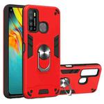 For Infinix X656 / Hot 9 / X655 Armour Series PC + TPU Protective Case with Ring Holder(Red)