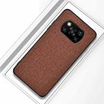 For Xiaomi Poco X3 NFC Shockproof Cloth Texture PC + TPU Protective Case(Brown)