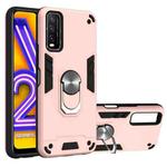 For vivo Y20 Armour Series PC + TPU Protective Case with Ring Holder(Rose Gold)