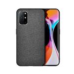 For OnePlus 8T Shockproof Splicing PU + Cloth Protective Case(Curtain Black)