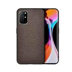 For OnePlus 8T Shockproof Splicing PU + Cloth Protective Case(Mercerized Brown)