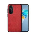 For Huawei Nova 8 Pro 5G Shockproof Splicing PU + Cloth Protective Case(Morning Red)