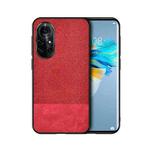 For Huawei Nova 8 Pro 5G Shockproof Splicing PU + Cloth Protective Case(Stitching Red)