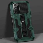 For Samsung Galaxy Note20 Vanguard Warrior All Inclusive Double-color Shockproof TPU + PC Protective Case with Holder(Graphite Green)