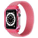 Weave Wrist Strap Watch Bands with Frame For Apple Watch Series 7 41mm / 6 & SE & 5 & 4 40mm / 3 & 2 & 1 38mm, Length:140mm(Bright Pink)