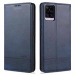 For vivo V20 Pro / S7 ZNS Magnetic Calf Texture Horizontal Flip Leather Case with Card Slots & Holder & Wallet(Dark Blue)