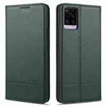 For vivo V20 Pro / S7 ZNS Magnetic Calf Texture Horizontal Flip Leather Case with Card Slots & Holder & Wallet(Dark Green)