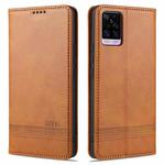 For vivo V20 Pro / S7 ZNS Magnetic Calf Texture Horizontal Flip Leather Case with Card Slots & Holder & Wallet(Light Brown)