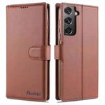 For Samsung Galaxy S21 5G AZNS Calf Texture Horizontal Flip Leather Case with Holder & Card Slots & Wallet & Photo Frame(Brown)