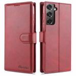 For Samsung Galaxy S21 5G AZNS Calf Texture Horizontal Flip Leather Case with Holder & Card Slots & Wallet & Photo Frame(Red)