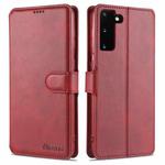 For Samsung Galaxy S21+ 5G AZNS Calf Texture Horizontal Flip Leather Case with Holder & Card Slots & Wallet & Photo Frame(Red)