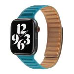 Loop Leather Watch Band For Apple Watch Series 7 41mm / 6 & SE & 5 & 4 40mm / 3 & 2 & 1 38mm(Peacock Green)
