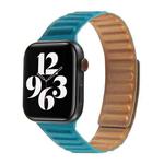 Loop Leather Watch Band For Apple Watch Series 7 45mm / 6 & SE & 5 & 4 44mm / 3 & 2 & 1 42mm(Peacock Green)