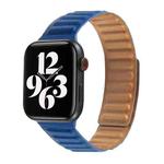 Loop Leather Watch Band For Apple Watch Series 7 45mm / 6 & SE & 5 & 4 44mm / 3 & 2 & 1 42mm(Midnight Blue)