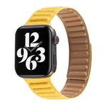 Loop Leather Watch Band For Apple Watch Series 7 45mm / 6 & SE & 5 & 4 44mm / 3 & 2 & 1 42mm(Yellow)